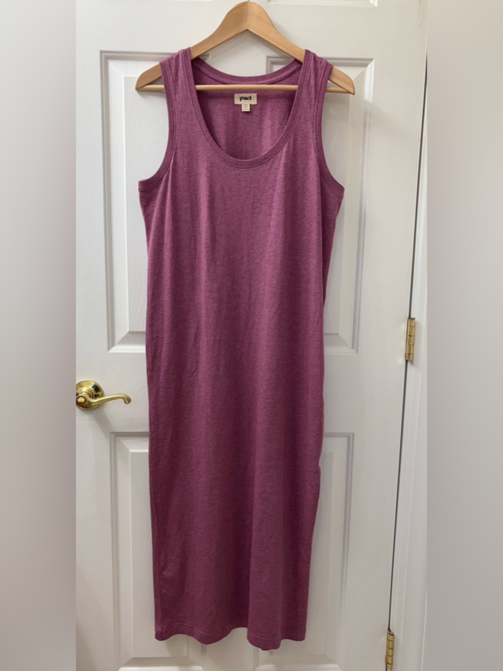 Pact Organic Cotton Midi Tank Dress Mauve Purple Size Small